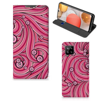 Samsung Galaxy A42 Bookcase Swirl Pink - thumbnail