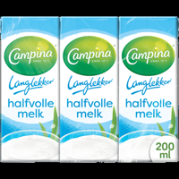 Campina Langlekker Halfvolle Melk Multipack Mini&apos;s 6 x 200 ml bij Jumbo