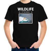 IJsbeer foto t-shirt zwart voor kinderen - wildlife of the world cadeau shirt IJsberen liefhebber XL (158-164)  - - thumbnail