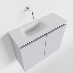 MONDIAZ TURE 60cm toiletmeubel cale. EDEN wastafel talc links geen kraangat