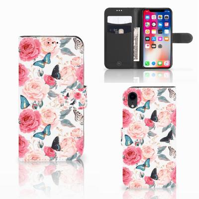 Apple iPhone Xr Hoesje Butterfly Roses | Portemonnee hoesje