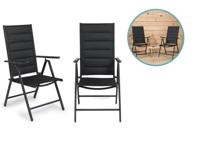 2-pack 909 Outdoor Aluminium Tuinstoel - Inclusief Padding - Zwart
