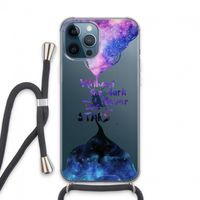 Stars quote: iPhone 13 Pro Max Transparant Hoesje met koord