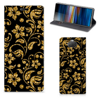 Sony Xperia 10 Smart Cover Gouden Bloemen