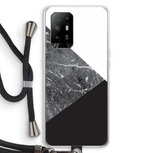 Combinatie marmer: Oppo A95 5G Transparant Hoesje met koord