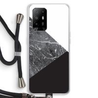 Combinatie marmer: Oppo A95 5G Transparant Hoesje met koord