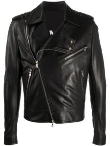 Balmain veste de moto à détails de zips - Noir