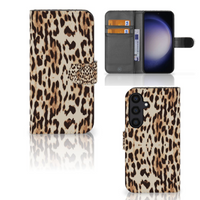 Samsung Galaxy S24 Telefoonhoesje met Pasjes Leopard