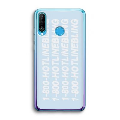Hotline bling blue: Huawei P30 Lite Transparant Hoesje
