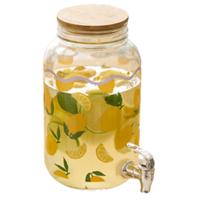 Secret de Gourmet Drankdispenser - 4 liter - geel - glas - limonadetap - waterdispenser
