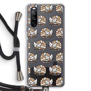 Slapende poes: Sony Sony Xperia 10 III Transparant Hoesje met koord
