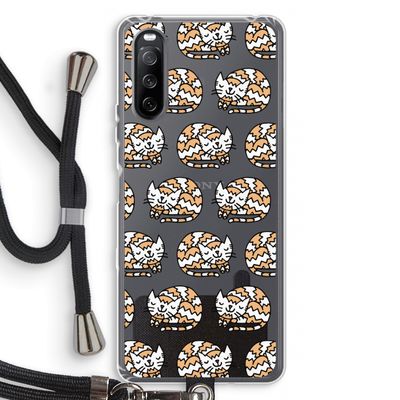 Slapende poes: Sony Sony Xperia 10 III Transparant Hoesje met koord