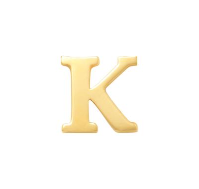 Minimalistische letter oorbelknopje - 14K GOUD - Goud - K