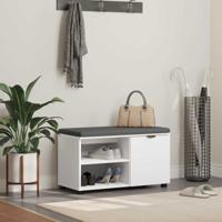 Halbank met kussen Effen Wit 80 x 38 x 46 cm