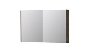 INK SPK2 spiegelkast met 2 dubbelzijdige spiegeldeuren, 4 verstelbare glazen planchetten, stopcontact en schakelaar 120 x 14 x 73 cm, fineer charcoal