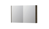 INK SPK2 spiegelkast met 2 dubbelzijdige spiegeldeuren, 4 verstelbare glazen planchetten, stopcontact en schakelaar 120 x 14 x 73 cm, fineer charcoal - thumbnail