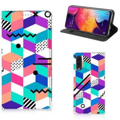 Samsung Galaxy A50 Stand Case Blokken Kleurrijk