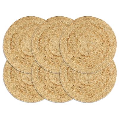 VidaXL Placemats 6 st rond 38 cm jute natuurlijk