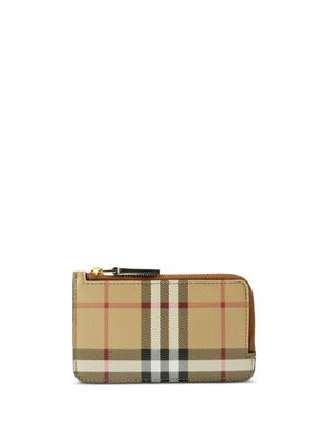 Burberry portefeuille fleuri à motif Vintage Check - Tons neutres