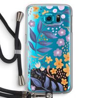 Flowers with blue leaves: Samsung Galaxy S6 Transparant Hoesje met koord