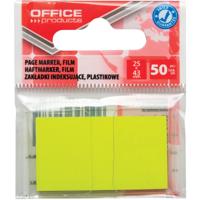 OFFICE products index, 25 x 43 mm, ophangzakje van 50 tabs, geel