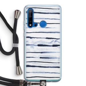 Ink Stripes: Huawei P20 Lite (2019) Transparant Hoesje met koord