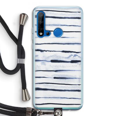Ink Stripes: Huawei P20 Lite (2019) Transparant Hoesje met koord