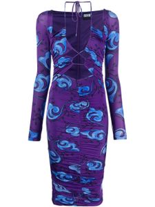 Versace Jeans Couture robe mi-longue à fleurs - Violet