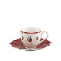 Villeroy & Boch Toy's Delight Espressokop 0.2l wit met schotel rood - thumbnail