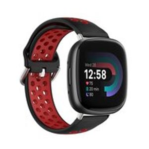 Fitbit Versa 3 & 4 / Sense 1 & 2 - Sport editie - Large - Zwart + rood