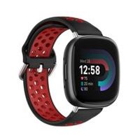 Fitbit Versa 3 & 4 / Sense 1 & 2 - Sport editie - Large - Zwart + rood