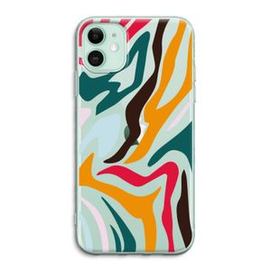 Colored Zebra: iPhone 11 Transparant Hoesje