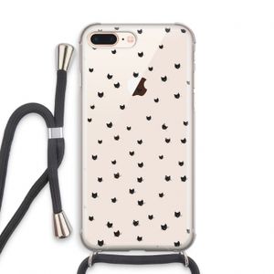 Kleine kattenkopjes: iPhone 7 PLUS Transparant Hoesje met koord