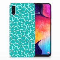 Samsung Galaxy A50 Hoesje maken Cracks Blue - thumbnail