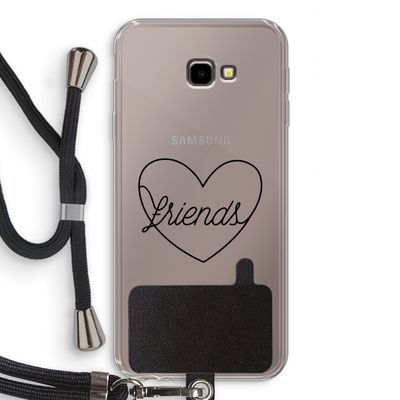 Friends heart black: Samsung Galaxy J4 Plus Transparant Hoesje met koord
