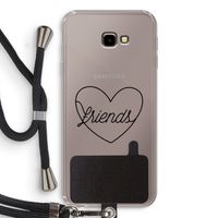 Friends heart black: Samsung Galaxy J4 Plus Transparant Hoesje met koord