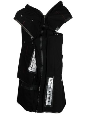 Takahiromiyashita The Soloist veste asymétrique à effet usé - Noir