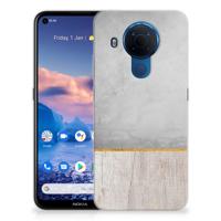Nokia 5.4 | Bumper Hoesje | Wood Concrete