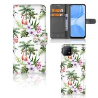OPPO A73 5G | Telefoonhoesje | Met pasjeshouder | Flamingo Palms