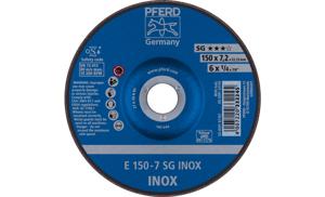 PFERD 62222730 E 150-7 SG INOX Afbraamschijf gebogen Diameter 150 mm Boordiameter 22.23 mm RVS 10 stuk(s)