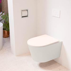 Wandcloset Mondiaz Lavie | Zonder spoelrand | Incl.Toiletzitting-Rosee | Keramiek | Linen (beige)