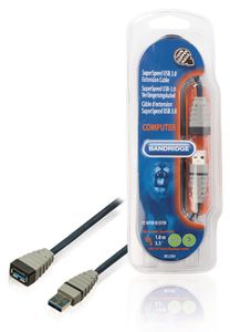 Bandridge BCL5301 USB-kabel USB 3.2 Gen 1 (3.1 Gen 1) 1 m USB A Blauw, Grijs