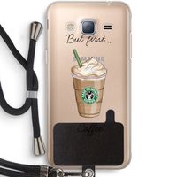 But first coffee: Samsung Galaxy J3 (2016) Transparant Hoesje met koord