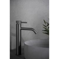 Wiesbaden Ribbd XL Wastafelkraan Verhoogd - Gunmetal