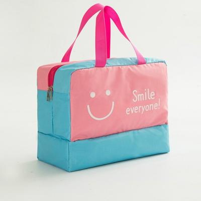 Mode mannen en vrouwen reizen waterdichte opslag zak Oxford doek reistas zwemmen zak strand tas (roze smiley gezicht)