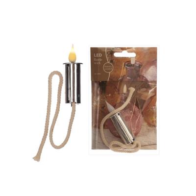 LED Lont met vlam zilver + 3x batterij