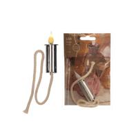 LED Lont met vlam zilver + 3x batterij