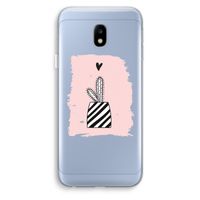 Zwart-wit cactus: Samsung Galaxy J3 (2017) Transparant Hoesje