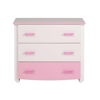 Leen Bakker - Ladekast Kiki - Wit/roze - 90x79x45 Cm - Spaanplaat - Roze#Wit