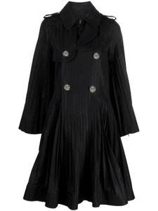 sacai manteau croisée à taille péplum - Noir